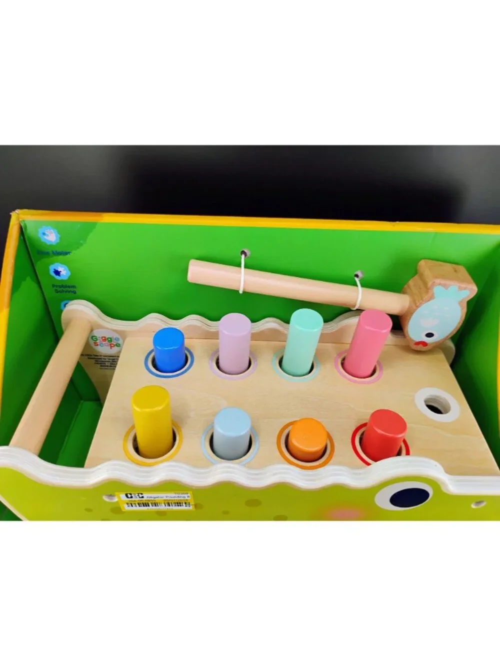 Gigglescape Alligator Pounding Bench Wooden Hammer Toy 18+ Months